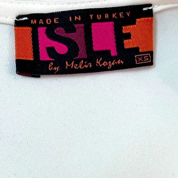 Isle by Melis Kozan Women’s Large Shift White Dress Scuba Red Poppy Art Size XS - Picture 4 of 5